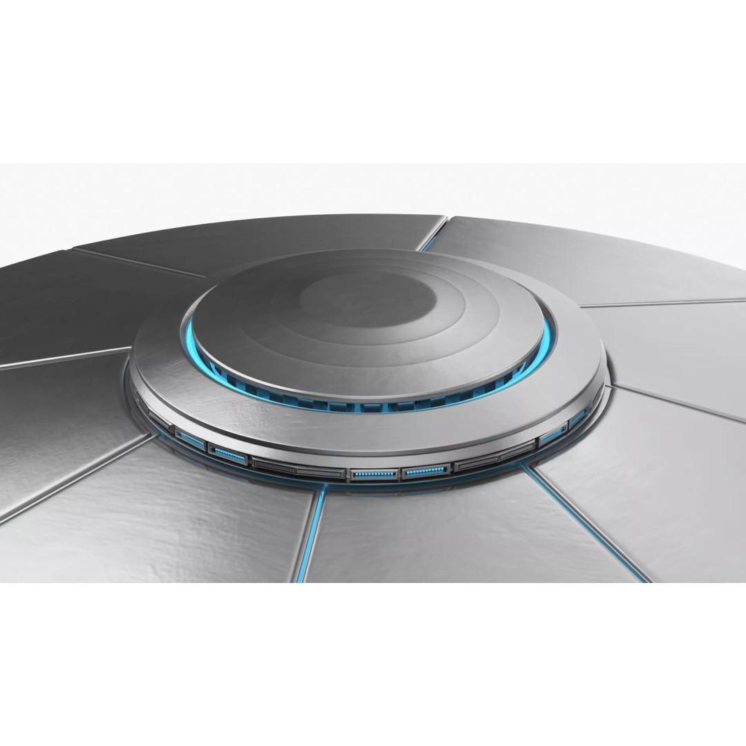 Futuristic UFO Disc Craft 3D Model – High Poly PBR Asset, FBX - View 6