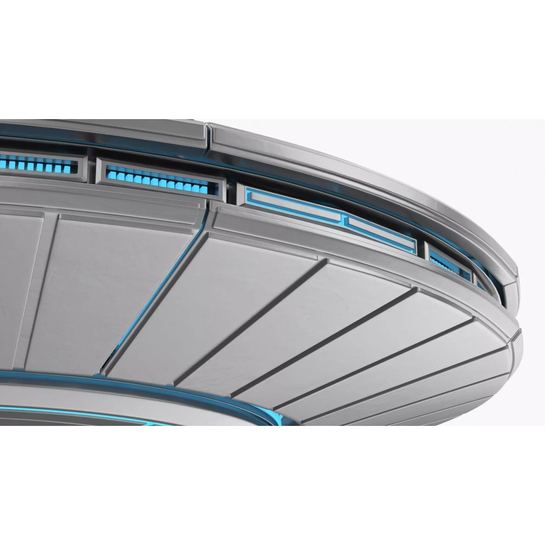 Futuristic UFO Disc Craft 3D Model – High Poly PBR Asset, FBX - View 7