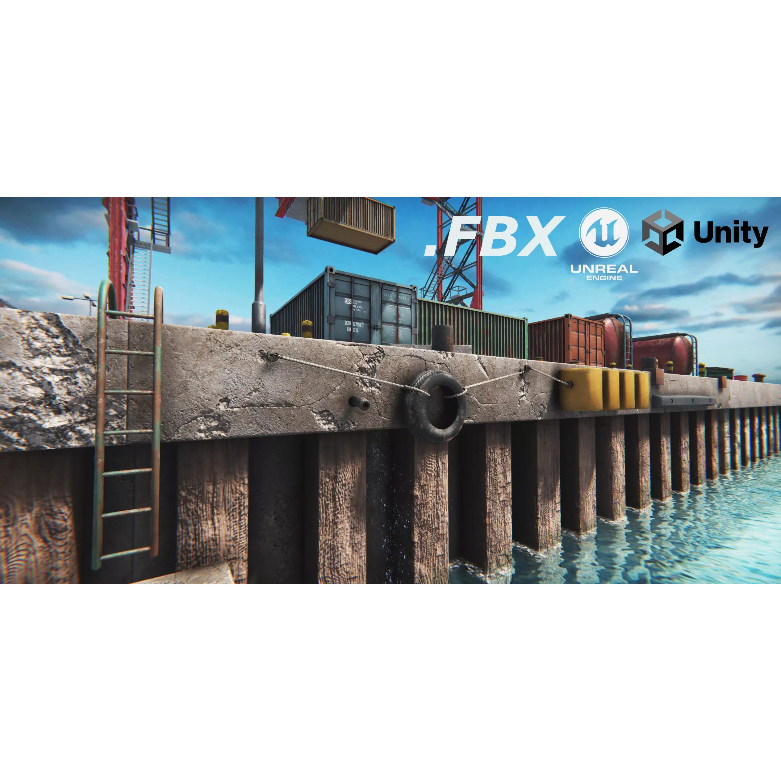 Module Based Harbor Creator - Low-Poly Game-Ready 3D Model - View 2