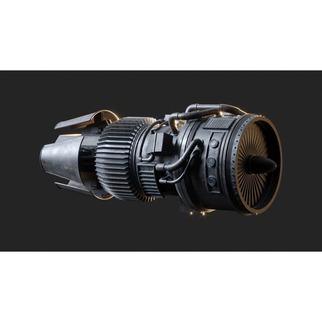 Sci-fi Engine 3D Model – High Poly PBR Asset, FBX, OBJ