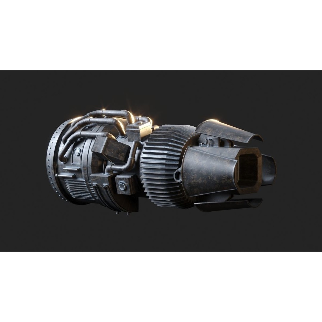 Sci-fi Engine 3D Model – High Poly PBR Asset, FBX, OBJ - View 10