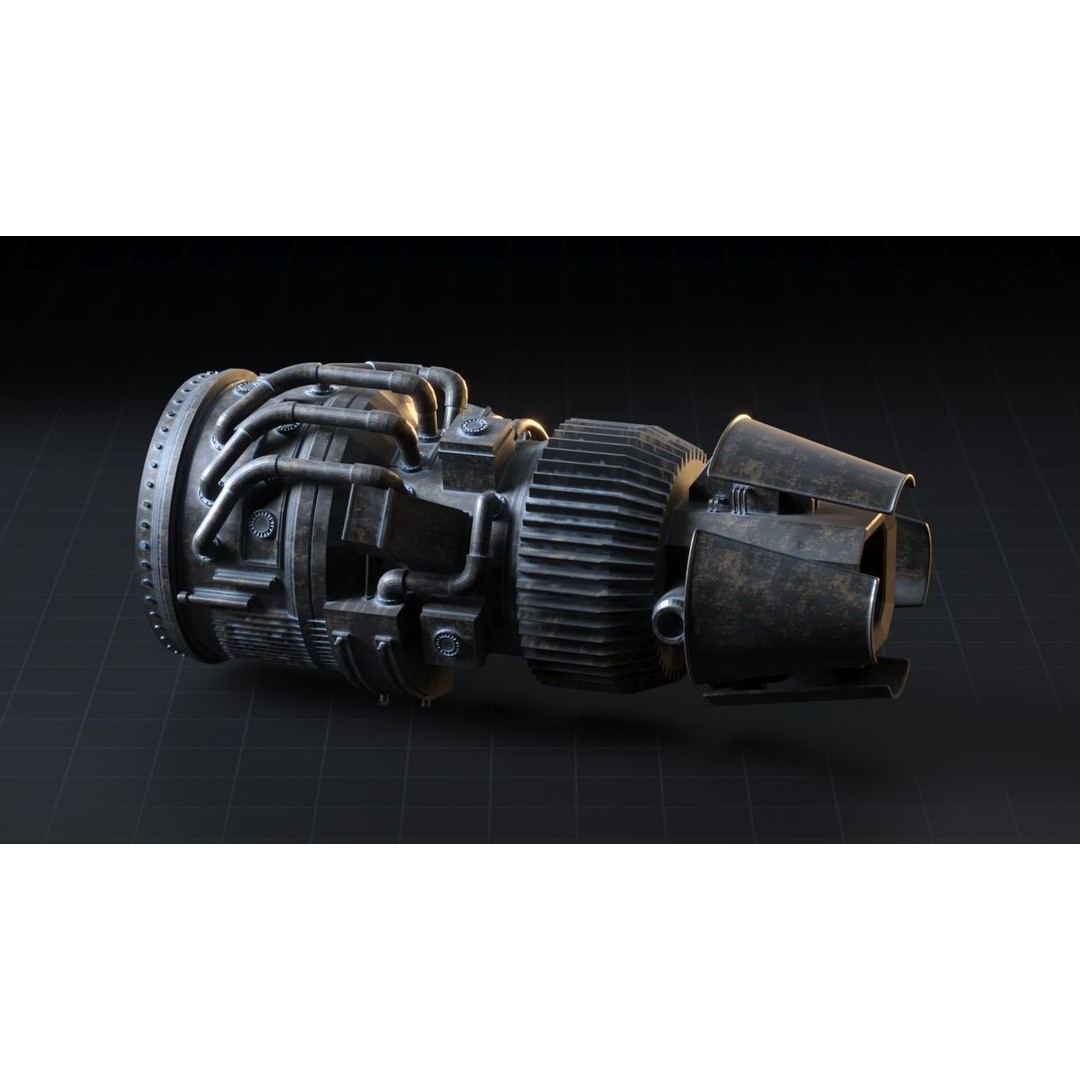 Sci-fi Engine 3D Model – High Poly PBR Asset, FBX, OBJ - View 3