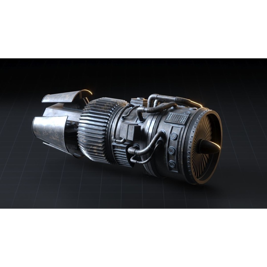 Sci-fi Engine 3D Model – High Poly PBR Asset, FBX, OBJ - View 4