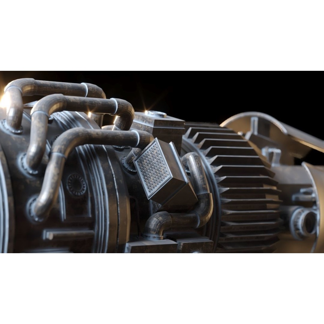 Sci-fi Engine 3D Model – High Poly PBR Asset, FBX, OBJ - View 5