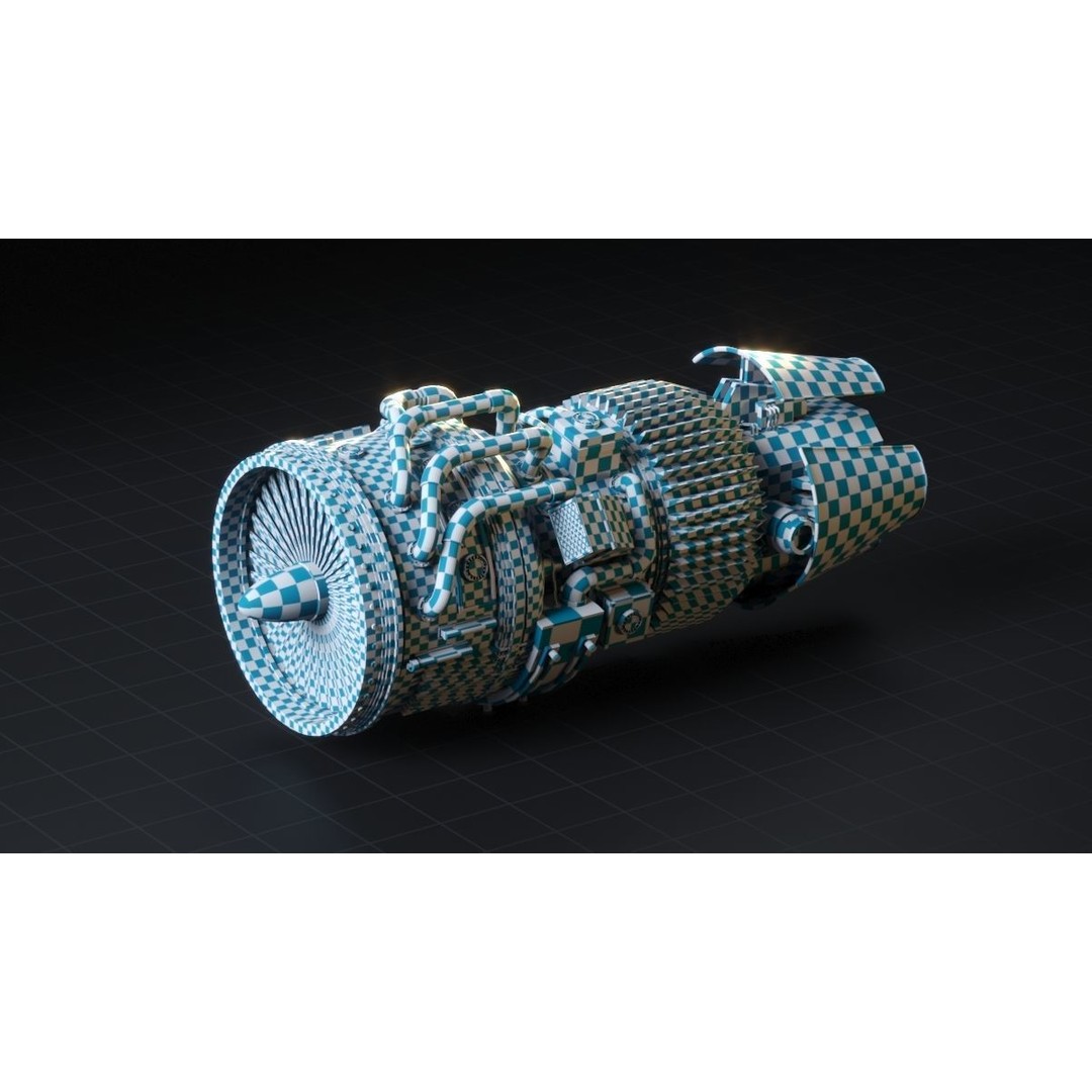 Sci-fi Engine 3D Model – High Poly PBR Asset, FBX, OBJ - View 8