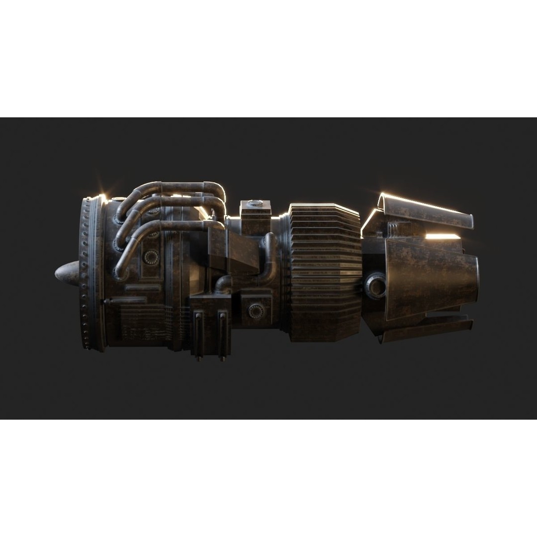 Sci-fi Engine 3D Model – High Poly PBR Asset, FBX, OBJ - View 9