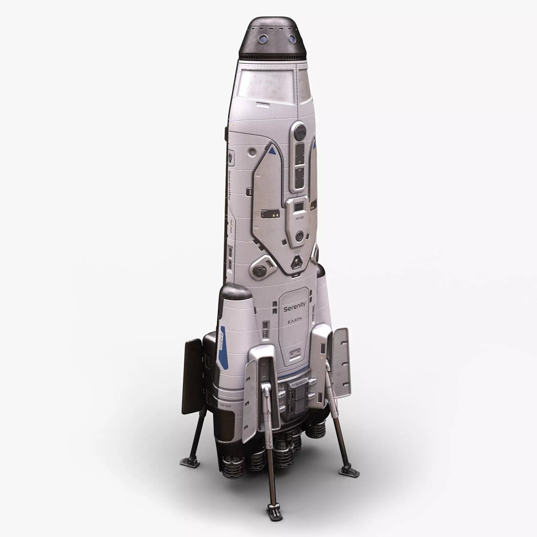 Sci-Fi Space Shuttle 3D Model – High Poly PBR Asset, FBX, Game Ready - View 2