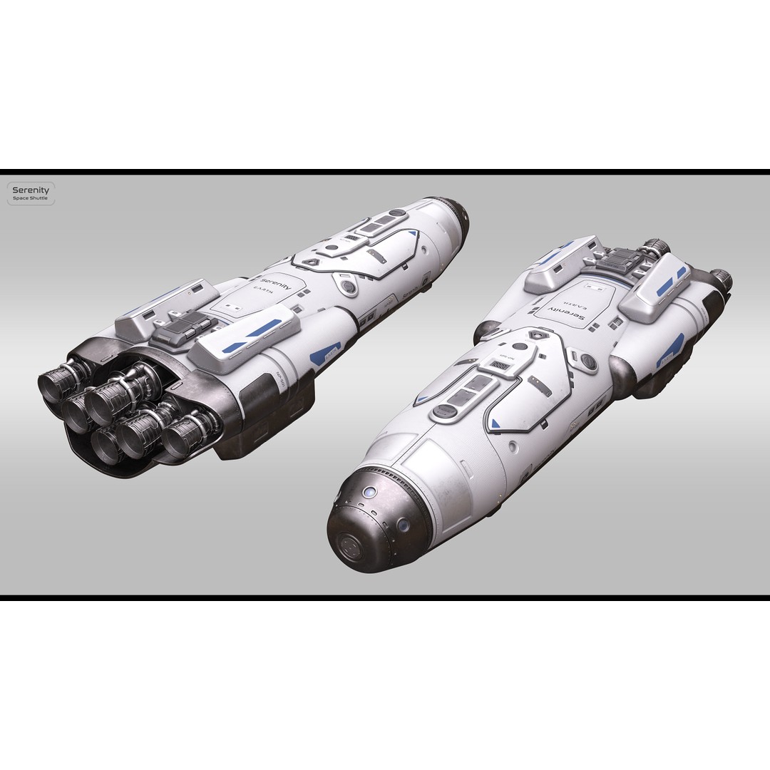 Sci-Fi Space Shuttle 3D Model – High Poly PBR Asset, FBX, Game Ready - View 5