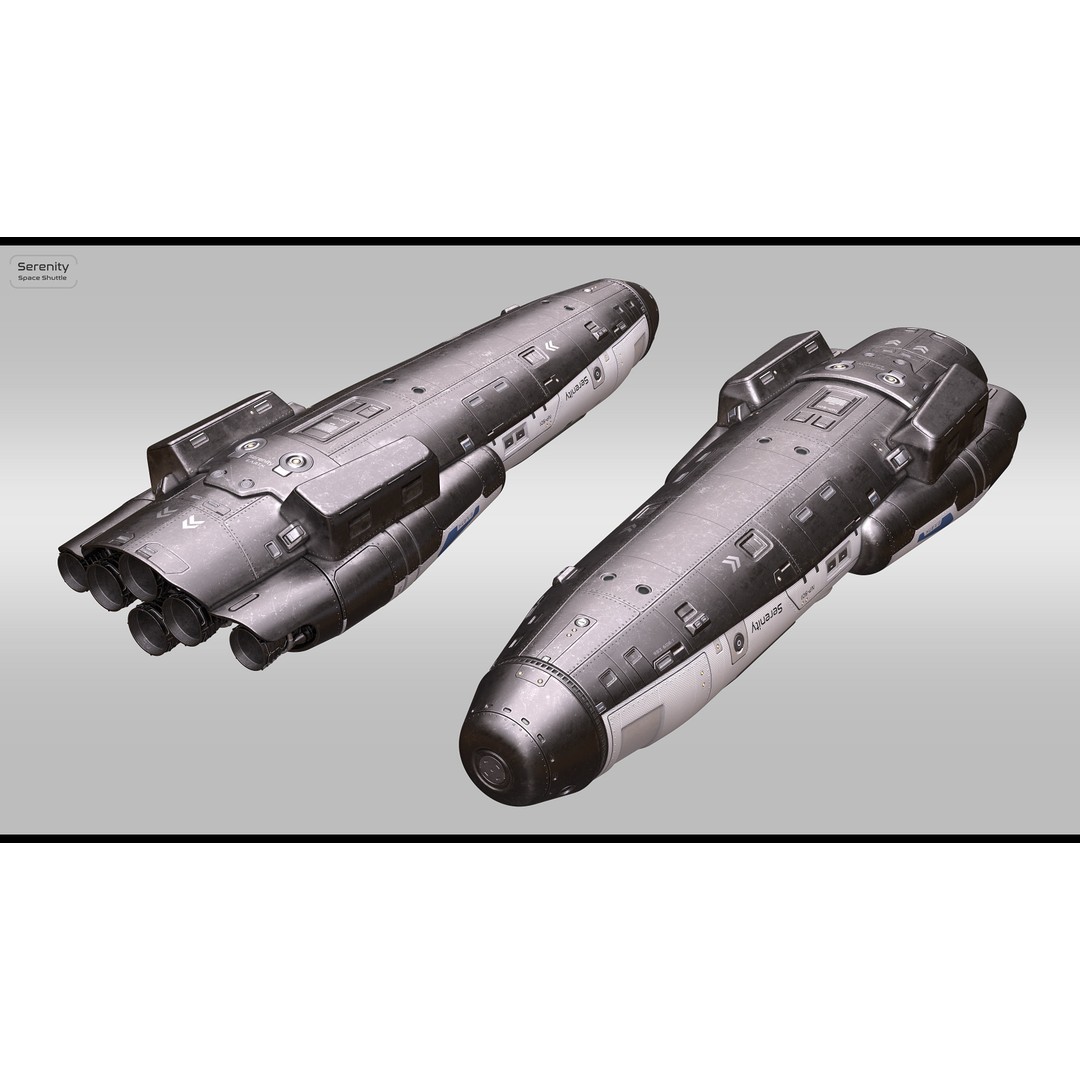 Sci-Fi Space Shuttle 3D Model – High Poly PBR Asset, FBX, Game Ready - View 6