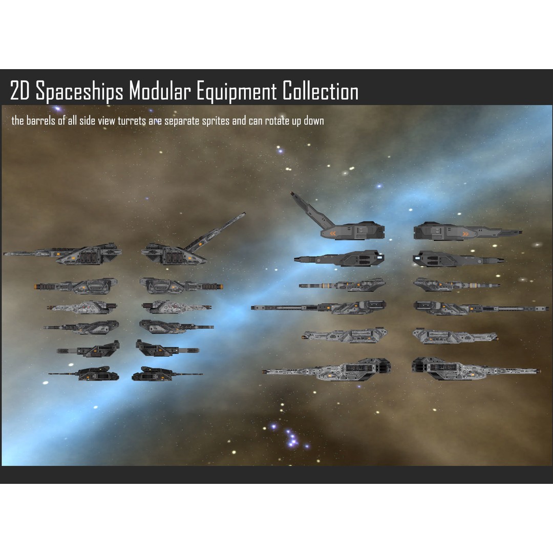 Modular Sci-Fi Spaceship Weapons Collection 3D Model – Textures for Games