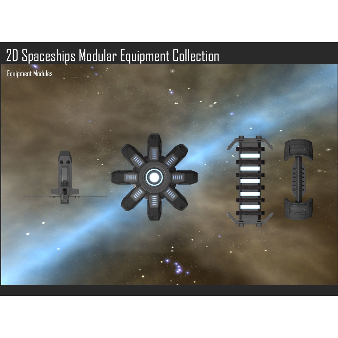 Modular Sci-Fi Spaceship Weapons Collection 3D Model – Textures for Games - View 10