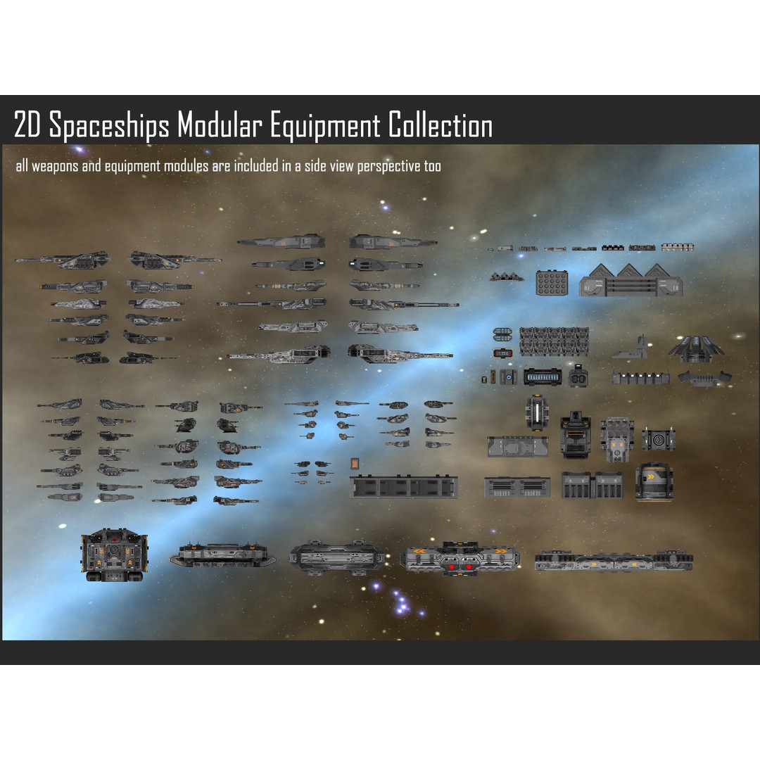 Modular Sci-Fi Spaceship Weapons Collection 3D Model – Textures for Games - View 12