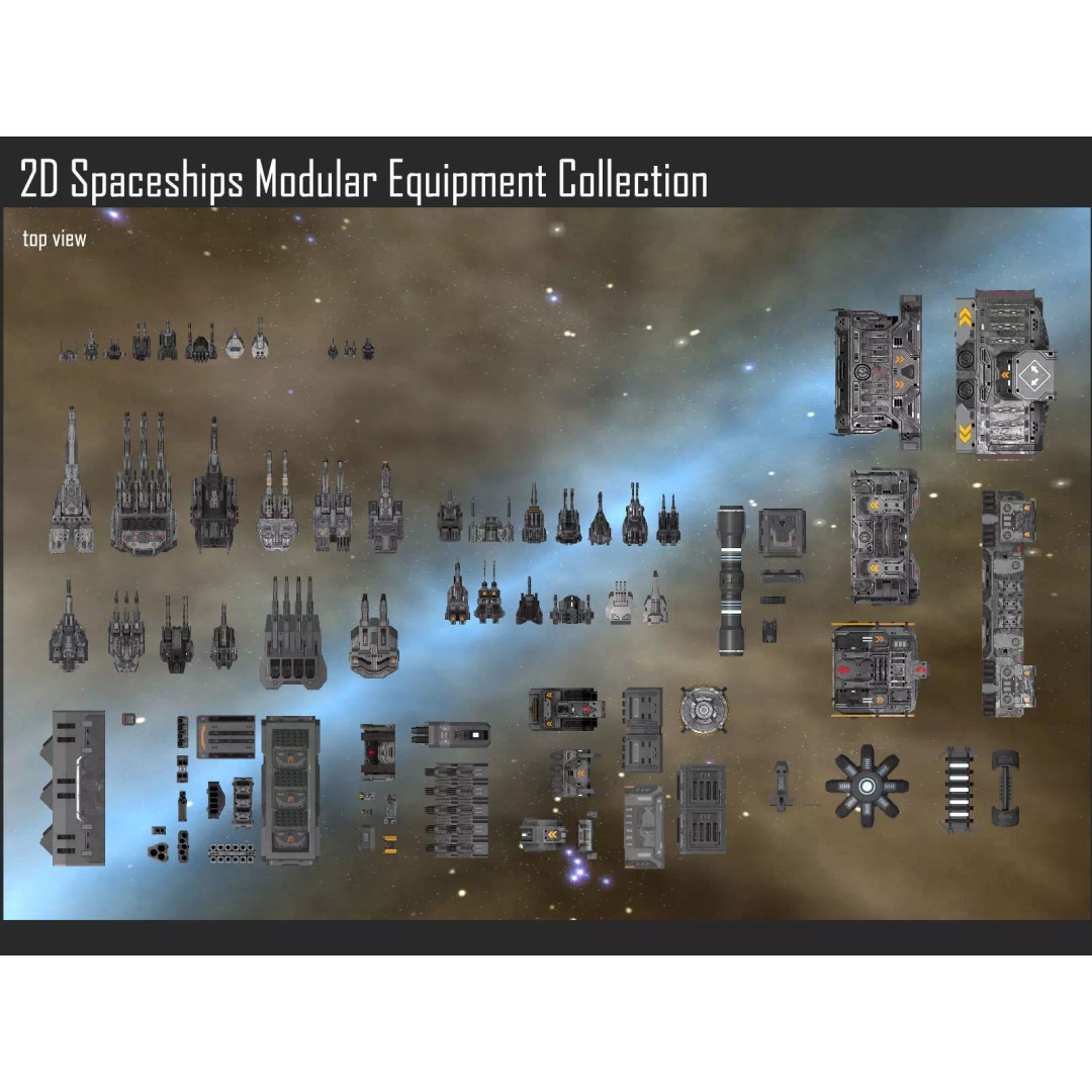 Modular Sci-Fi Spaceship Weapons Collection 3D Model – Textures for Games - View 2