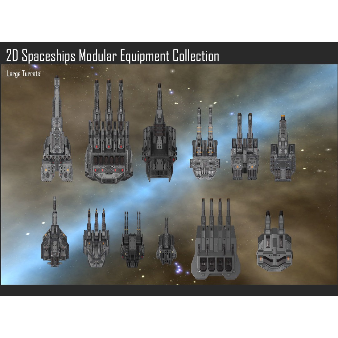 Modular Sci-Fi Spaceship Weapons Collection 3D Model – Textures for Games - View 5