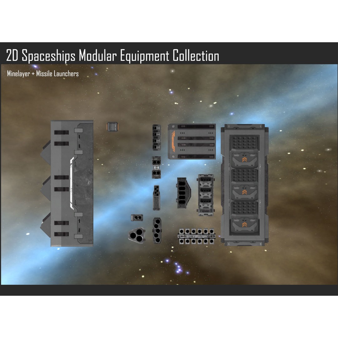 Modular Sci-Fi Spaceship Weapons Collection 3D Model – Textures for Games - View 6