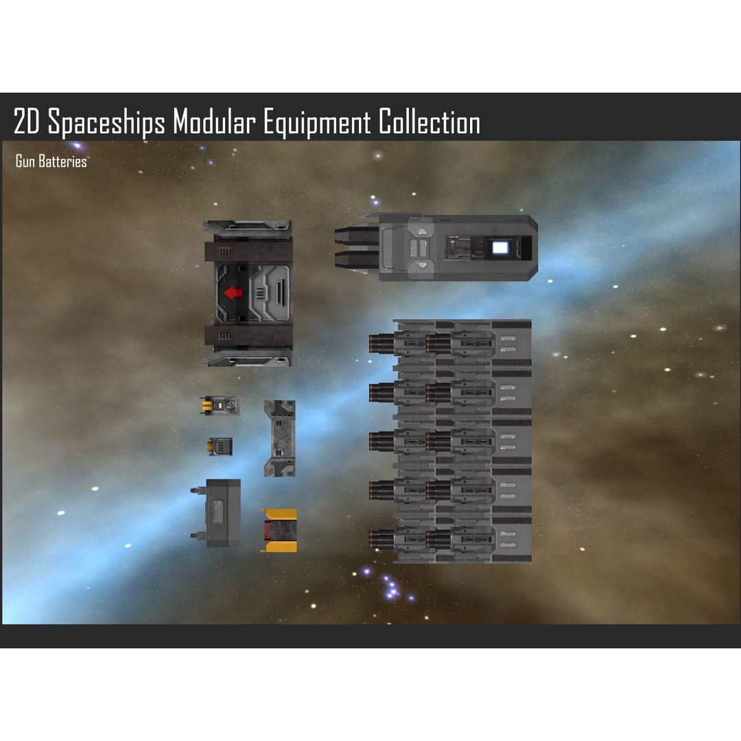 Modular Sci-Fi Spaceship Weapons Collection 3D Model – Textures for Games - View 7