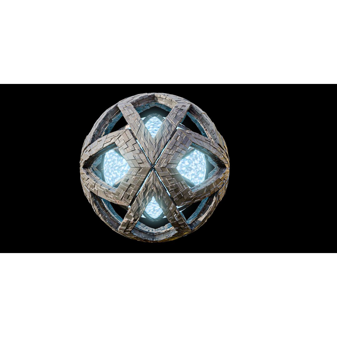 Star Core Space Station 3D Model – Low Poly Game Ready Asset, FBX, OBJ - View 3