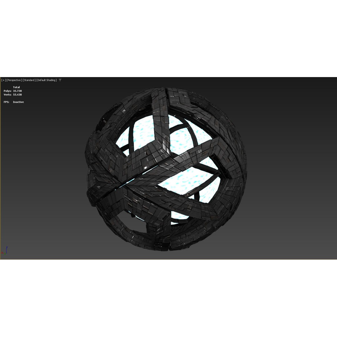 Star Core Space Station 3D Model – Low Poly Game Ready Asset, FBX, OBJ - View 9