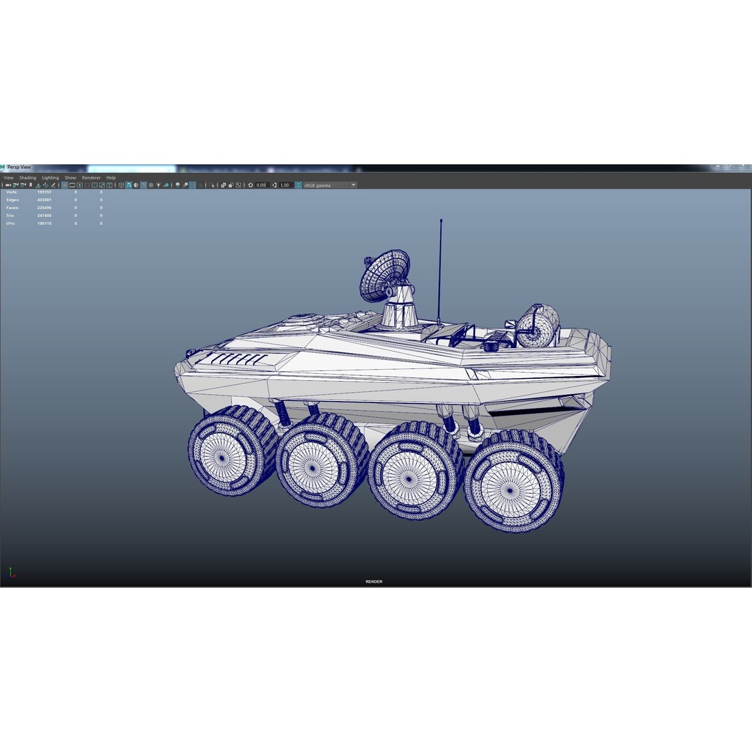 SpaceX Mars Rover 3D Model – Low Poly PBR Game Asset, FBX