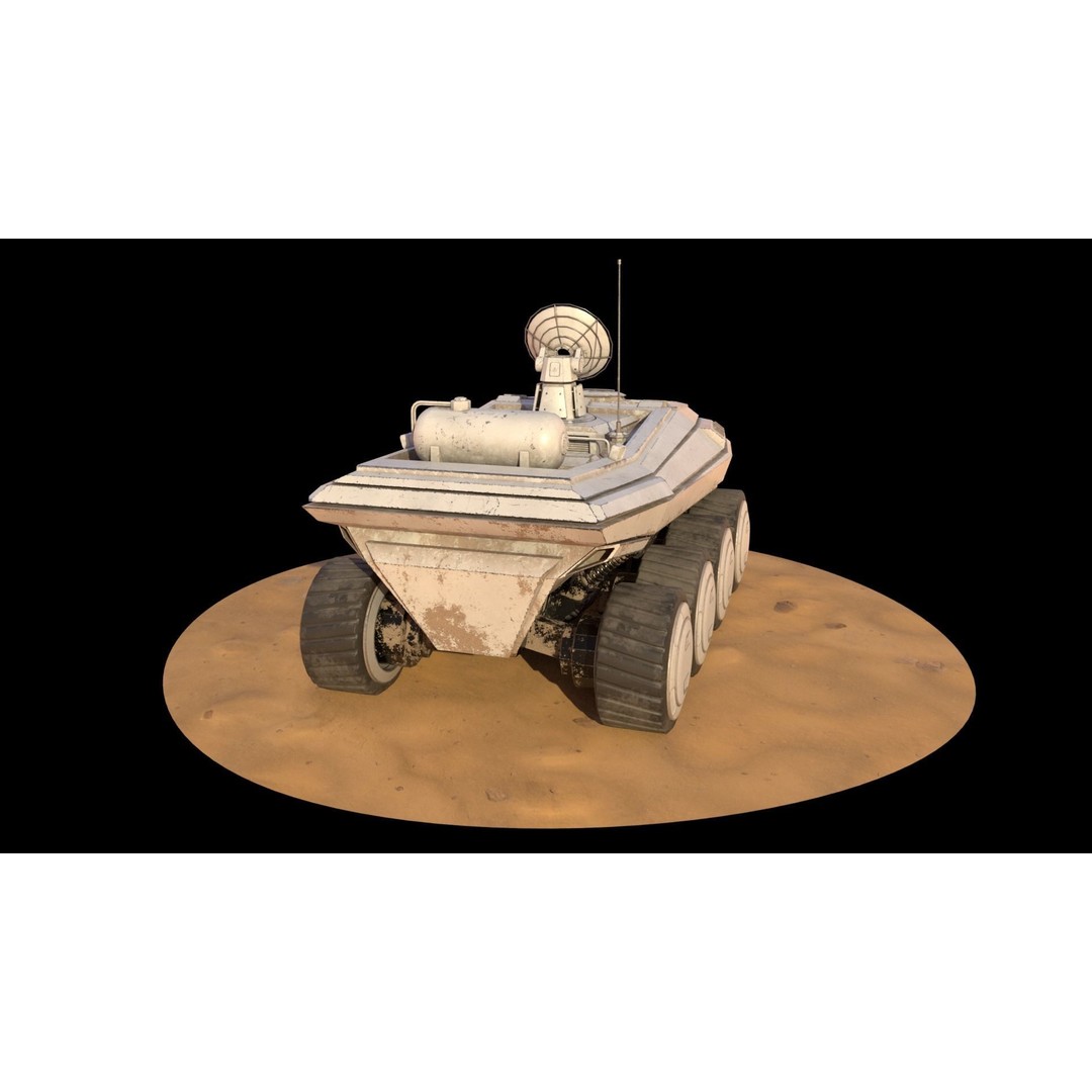SpaceX Mars Rover 3D Model – Low Poly PBR Game Asset, FBX - View 10