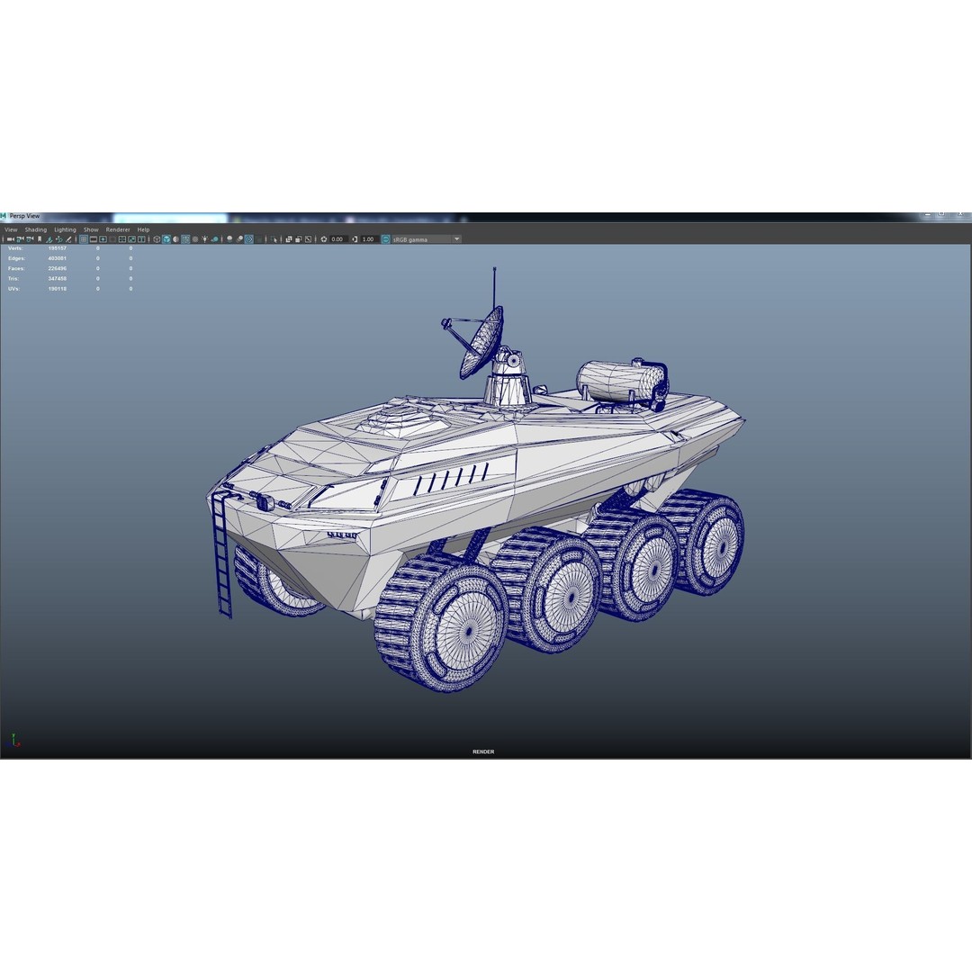 SpaceX Mars Rover 3D Model – Low Poly PBR Game Asset, FBX - View 15