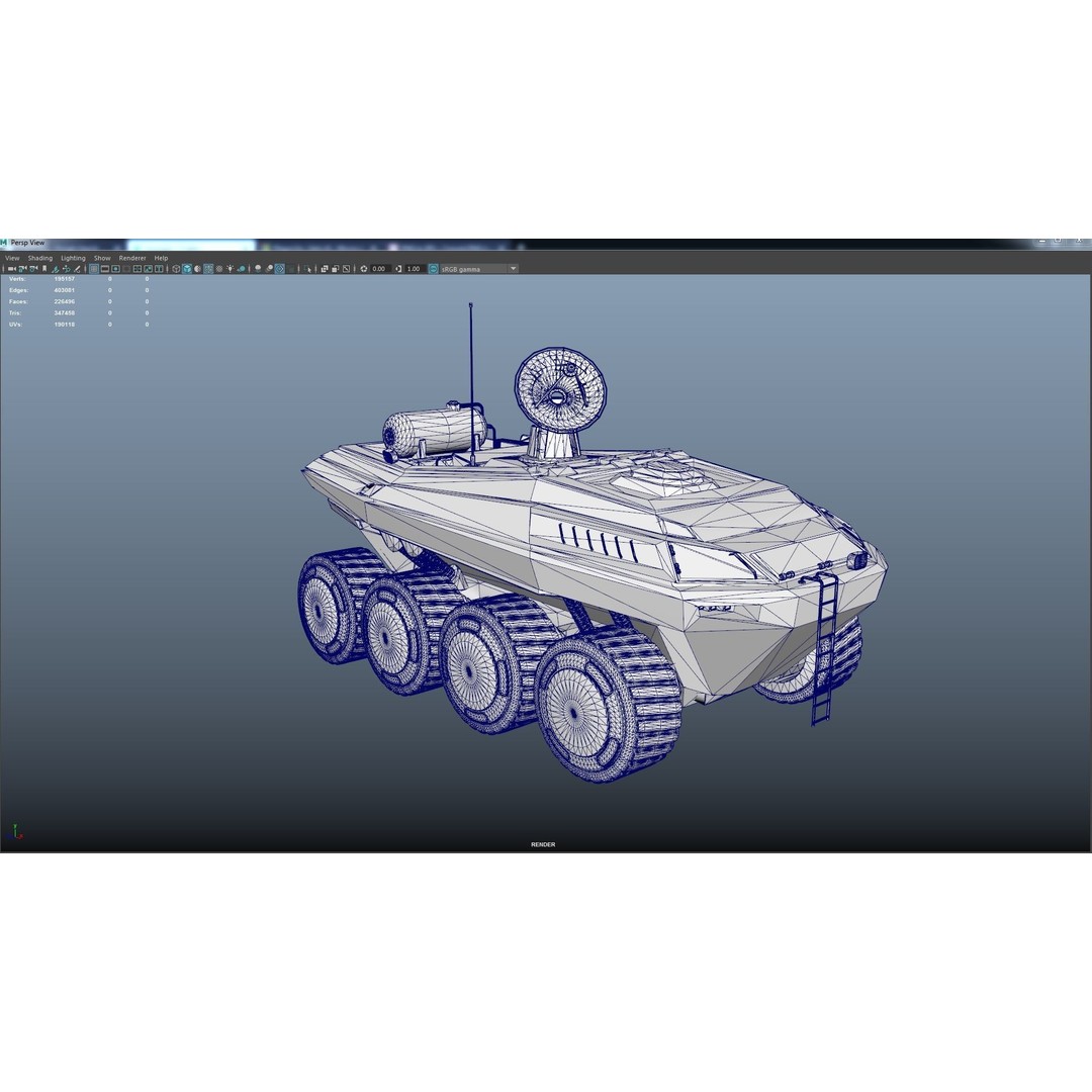 SpaceX Mars Rover 3D Model – Low Poly PBR Game Asset, FBX - View 18