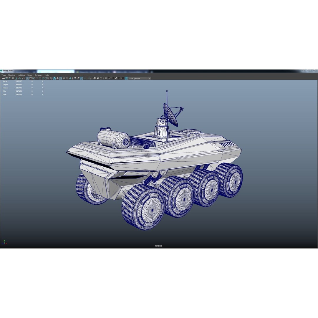 SpaceX Mars Rover 3D Model – Low Poly PBR Game Asset, FBX - View 20