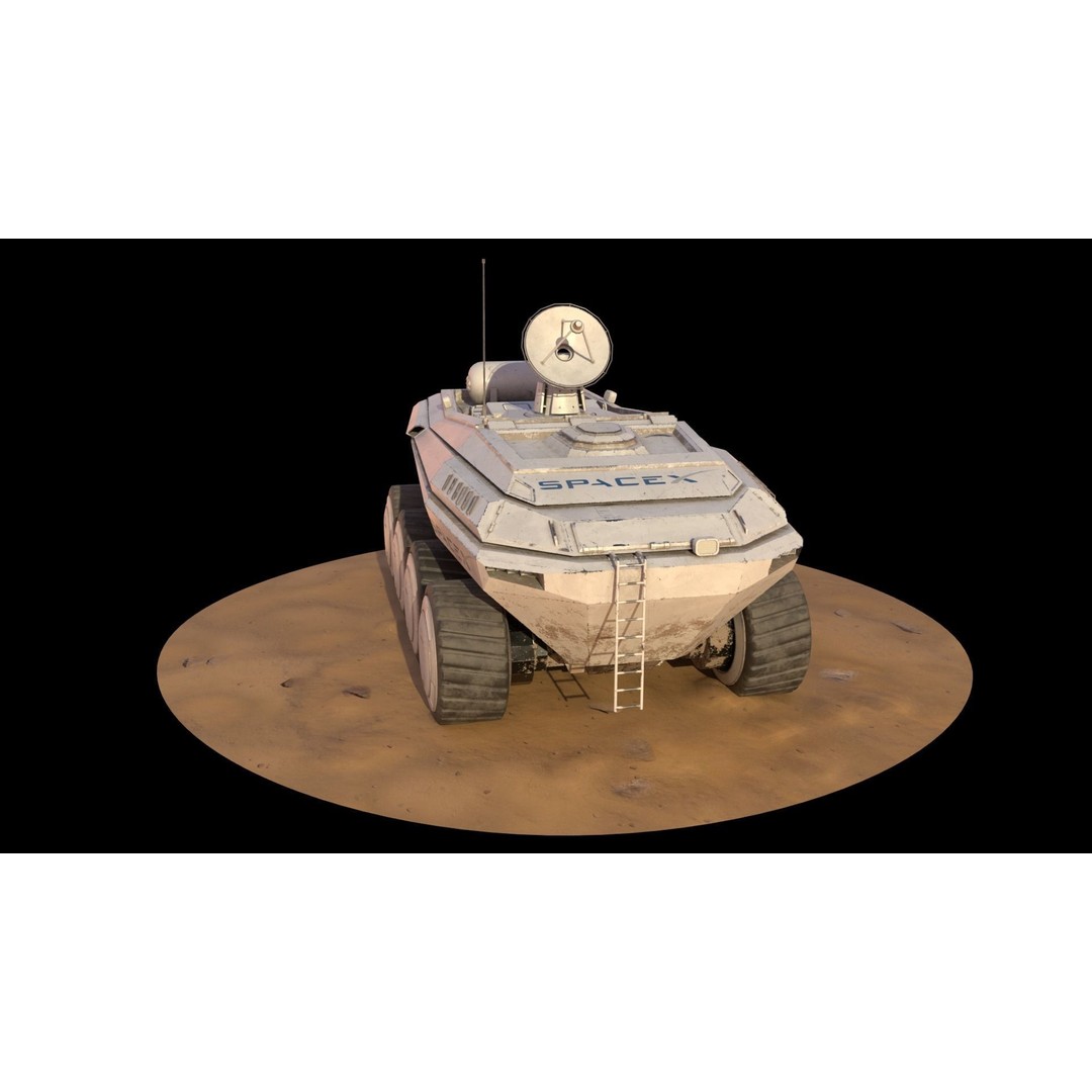 SpaceX Mars Rover 3D Model – Low Poly PBR Game Asset, FBX - View 5
