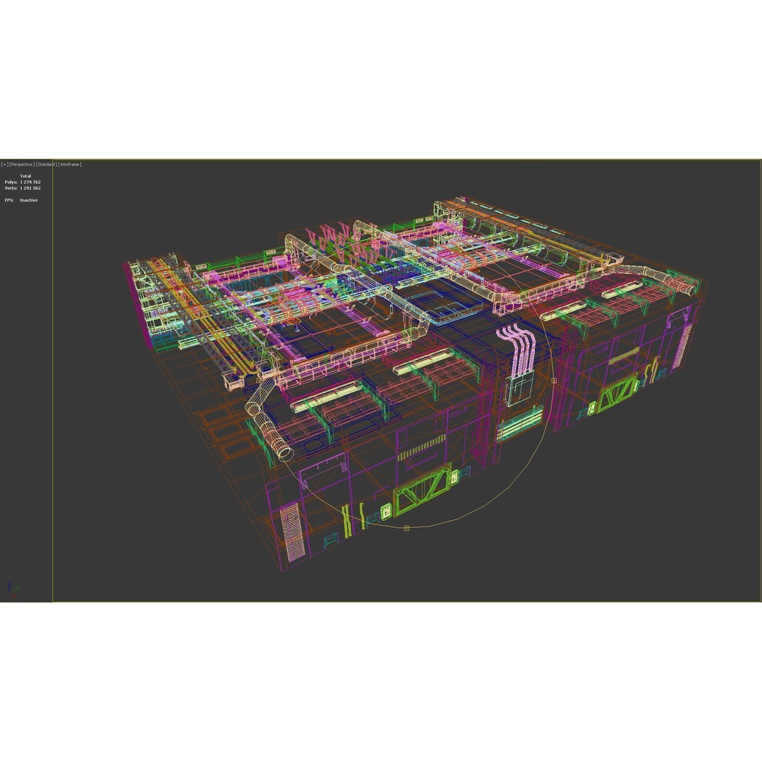 Sci-Fi Hangar 3D Model – Futuristic Industrial Design, FBX & OBJ