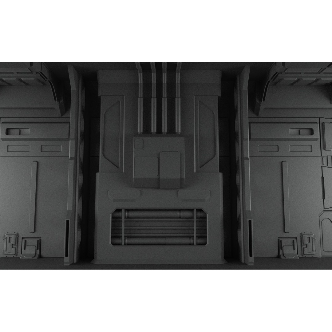 Sci-Fi Hangar 3D Model – Futuristic Industrial Design, FBX & OBJ - View 11