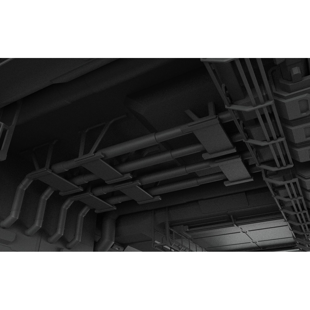 Sci-Fi Hangar 3D Model – Futuristic Industrial Design, FBX & OBJ - View 16