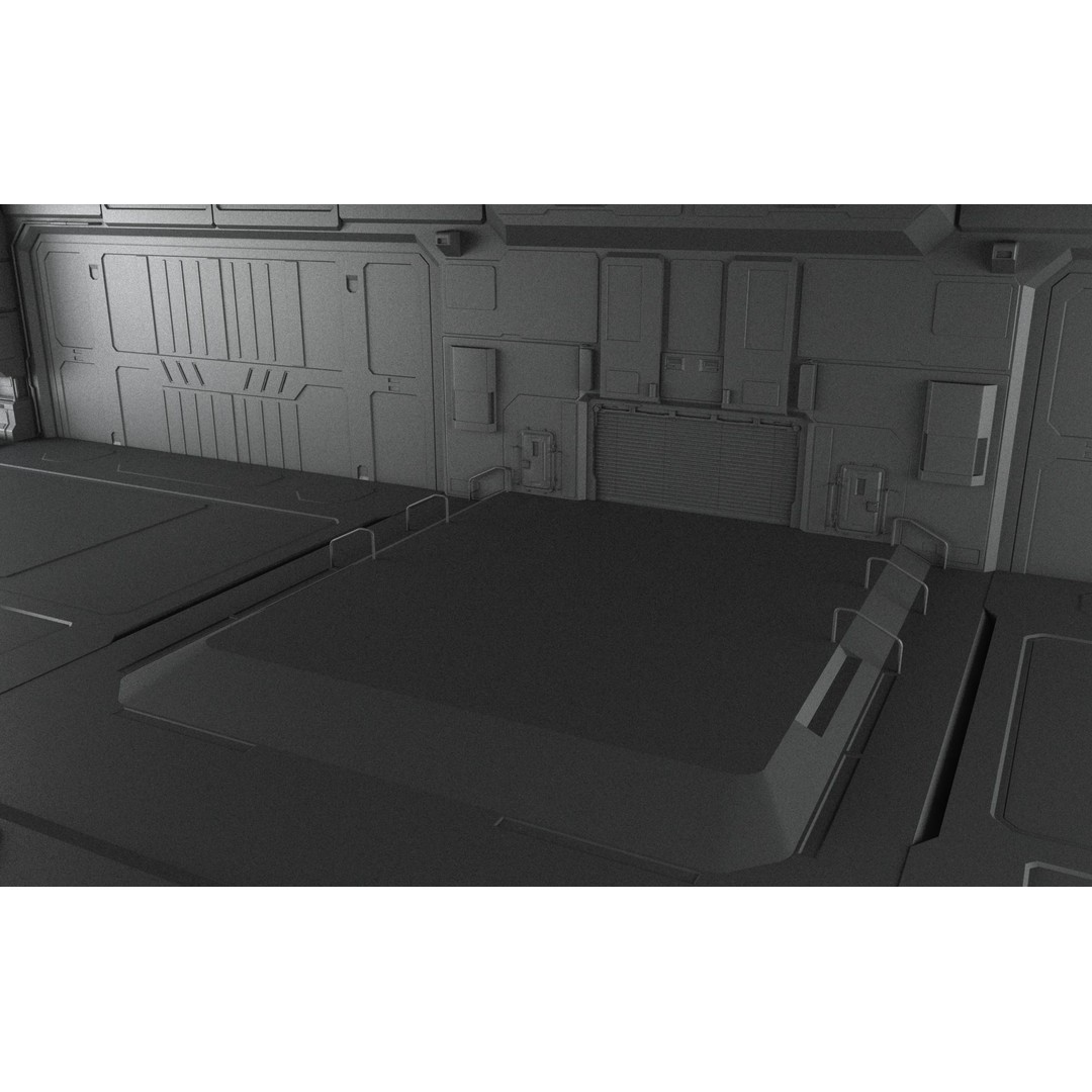Sci-Fi Hangar 3D Model – Futuristic Industrial Design, FBX & OBJ - View 19