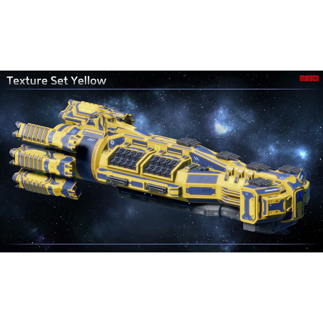 Excalibur Class Battleship 3D Model – Low Poly Game Asset, FBX/OBJ