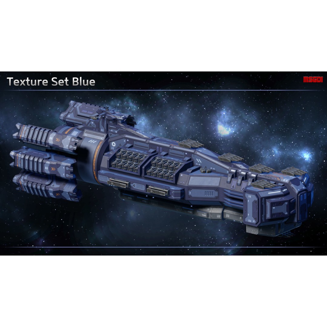 Excalibur Class Battleship 3D Model – Low Poly Game Asset, FBX/OBJ - View 10