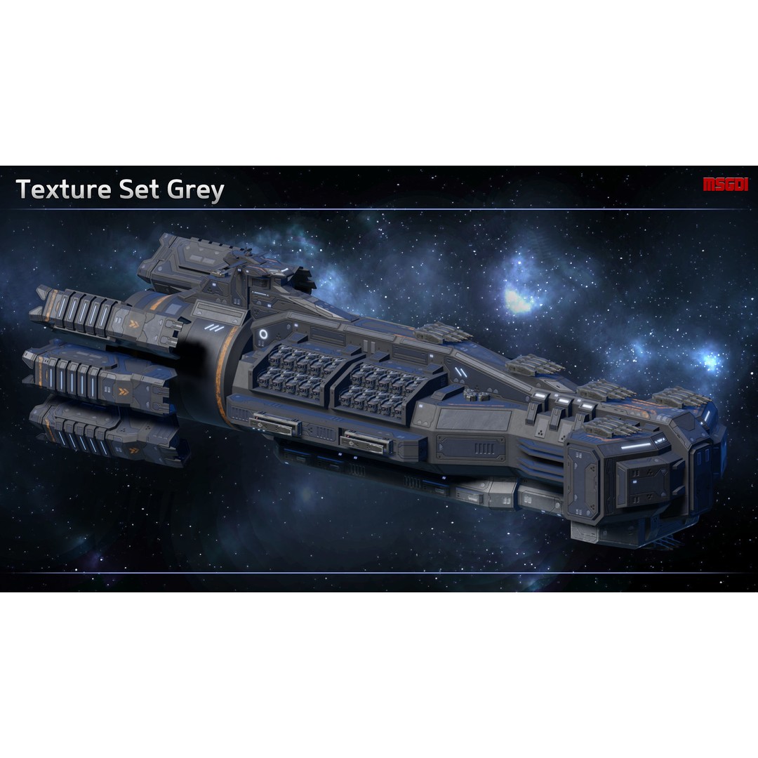 Excalibur Class Battleship 3D Model – Low Poly Game Asset, FBX/OBJ - View 11