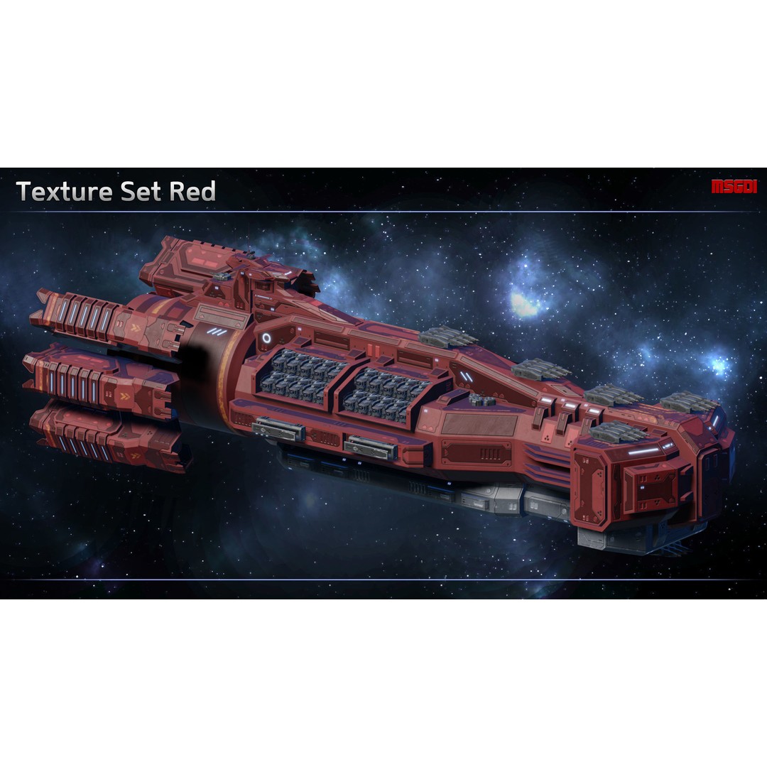 Excalibur Class Battleship 3D Model – Low Poly Game Asset, FBX/OBJ - View 12