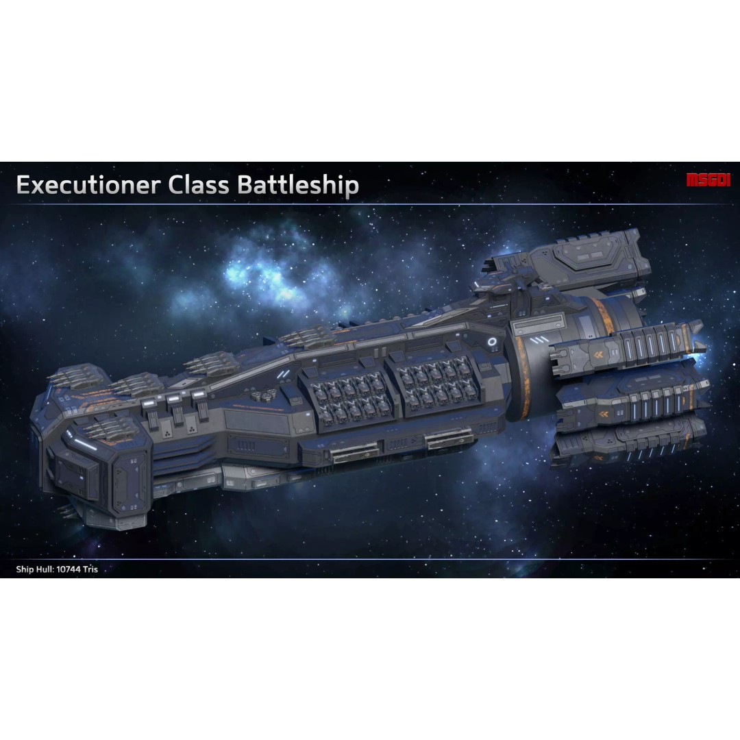 Excalibur Class Battleship 3D Model – Low Poly Game Asset, FBX/OBJ - View 2
