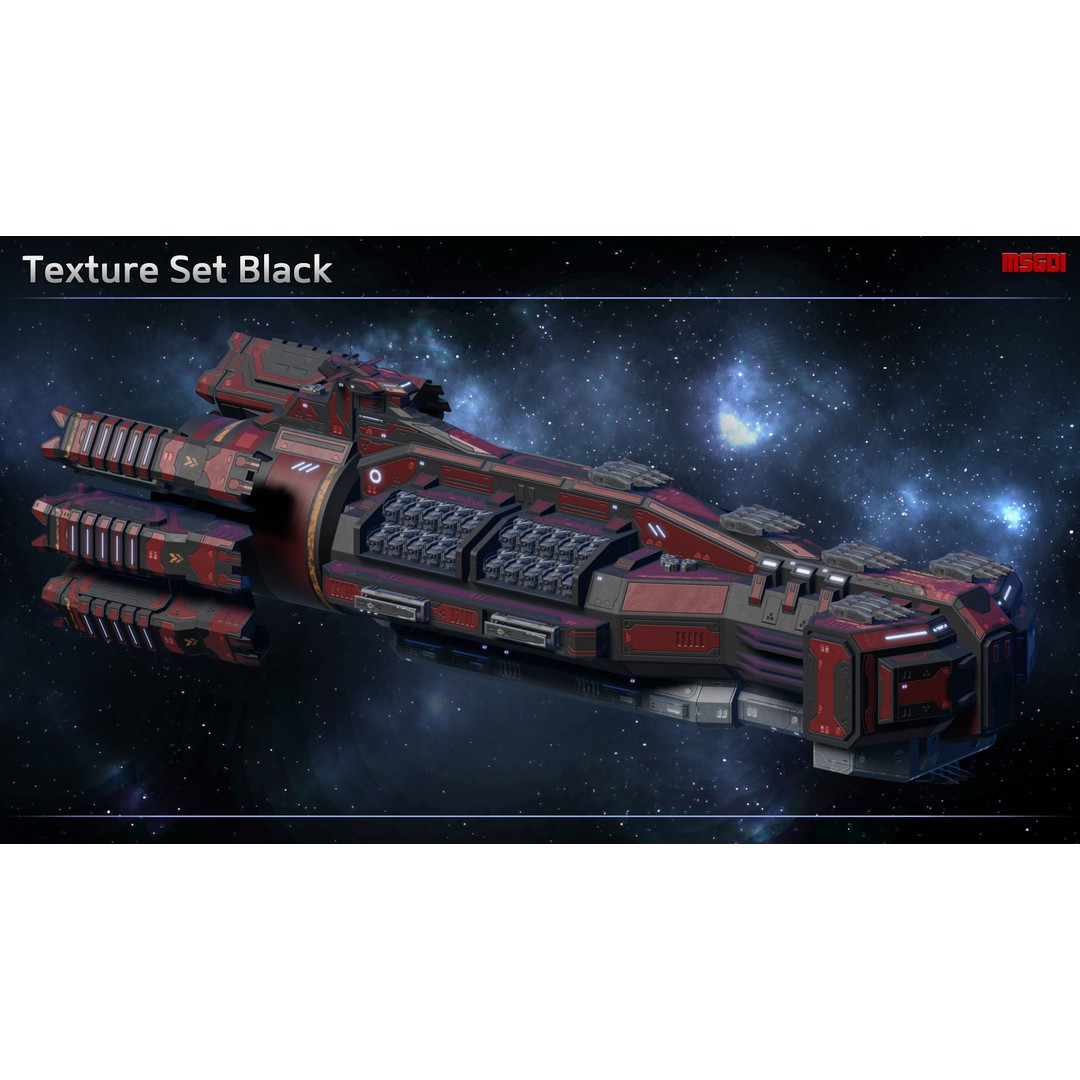 Excalibur Class Battleship 3D Model – Low Poly Game Asset, FBX/OBJ - View 9
