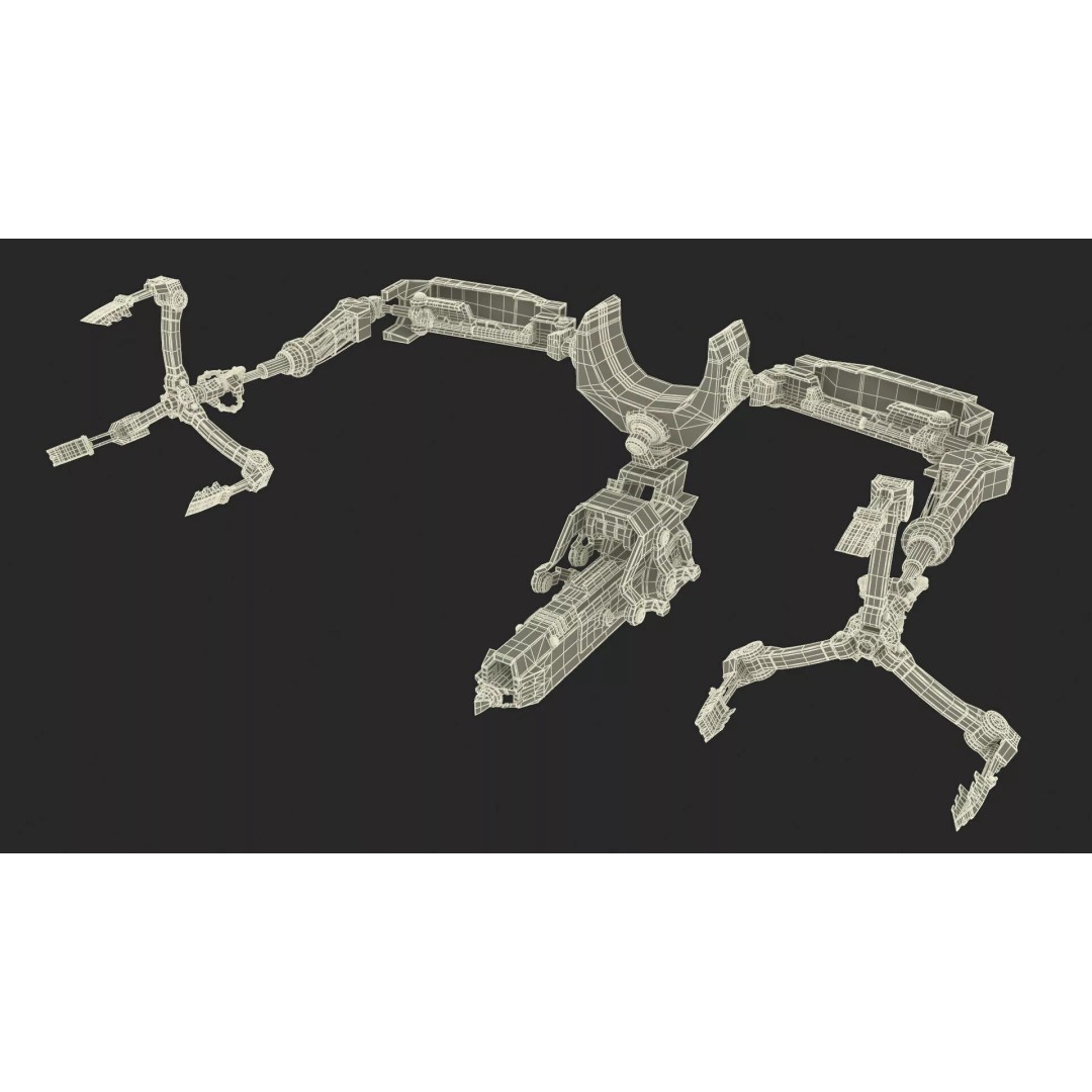 Mechanical Armature Claw 3D Model – High Poly Sci-Fi Gripping Tool, FBX - View 16