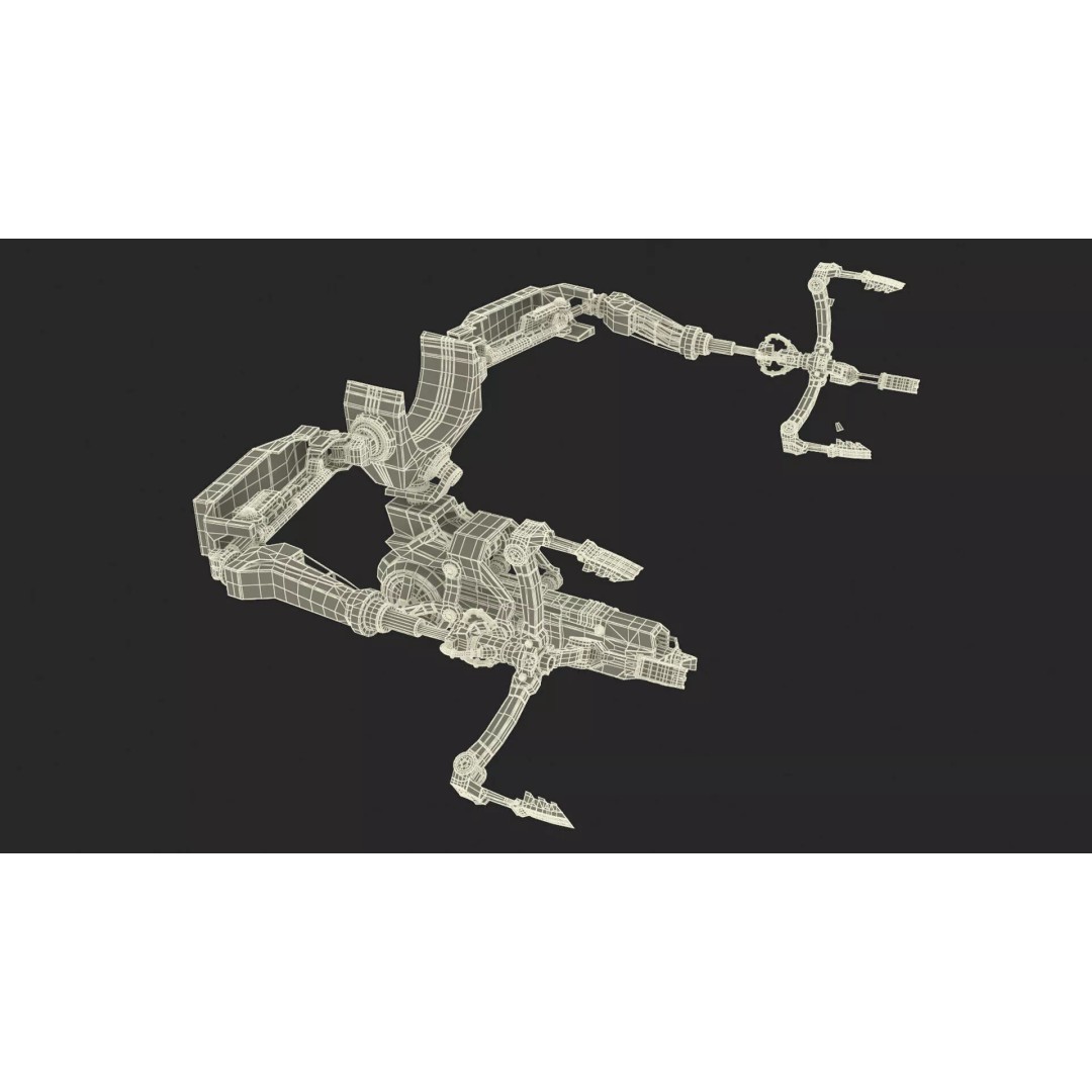Mechanical Armature Claw 3D Model – High Poly Sci-Fi Gripping Tool, FBX - View 17