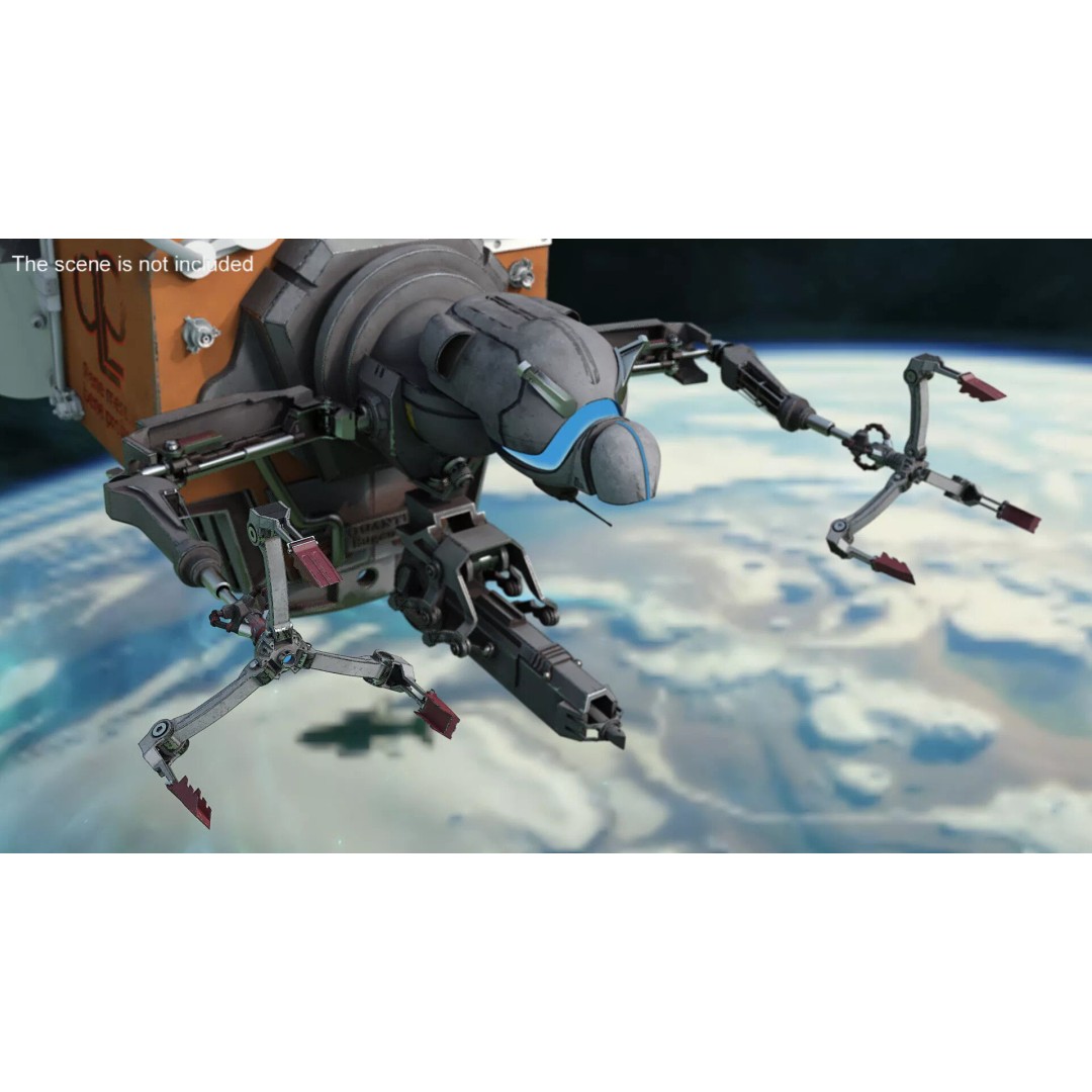 Mechanical Armature Claw 3D Model – High Poly Sci-Fi Gripping Tool, FBX - View 3