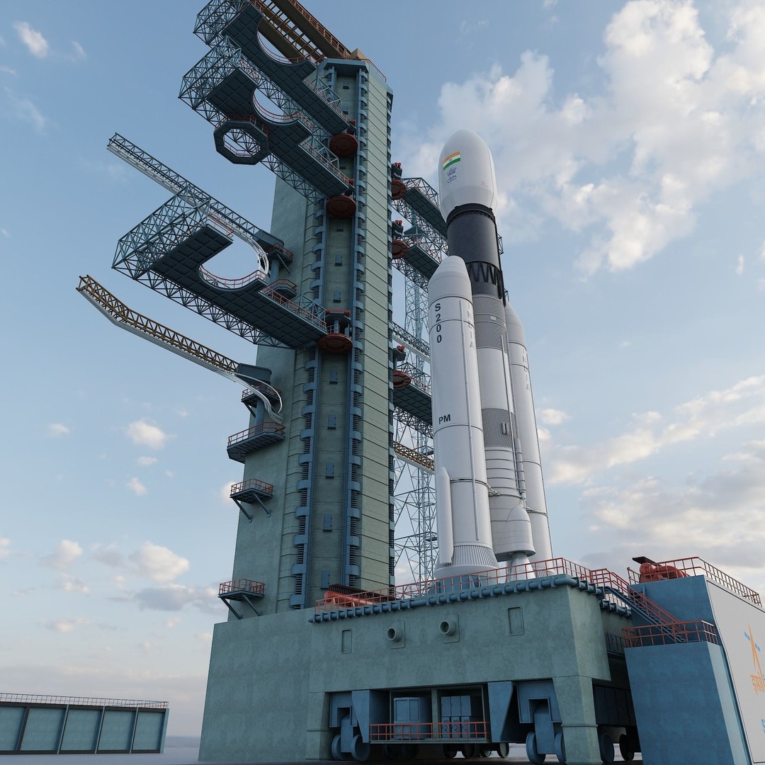 GSLV Rocket 3D Model – High Detail PBR Asset, FBX, Blender - View 11