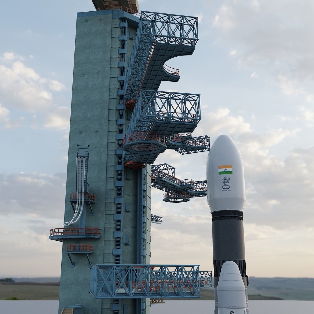 GSLV Rocket 3D Model – High Detail PBR Asset, FBX, Blender - View 13