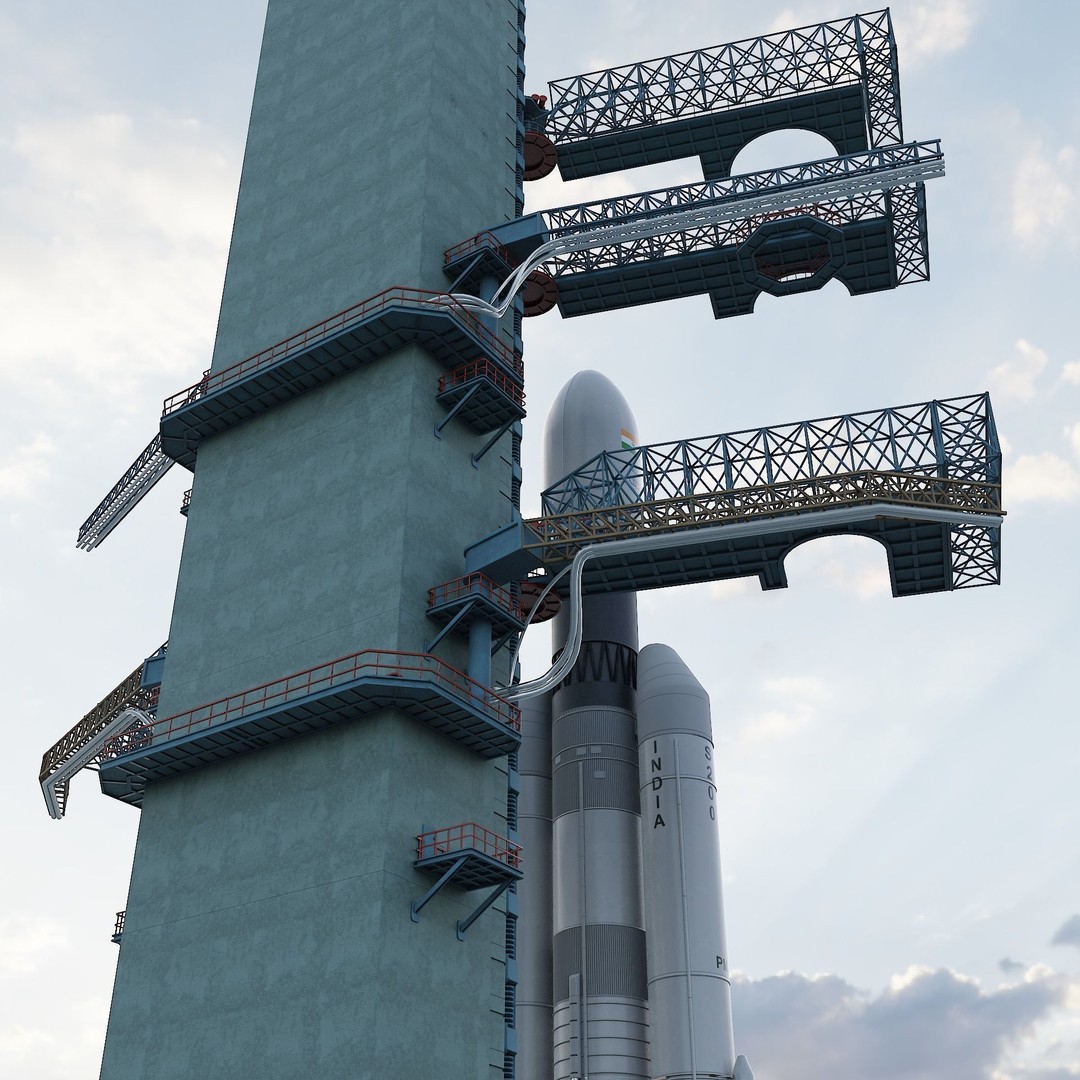 GSLV Rocket 3D Model – High Detail PBR Asset, FBX, Blender - View 14