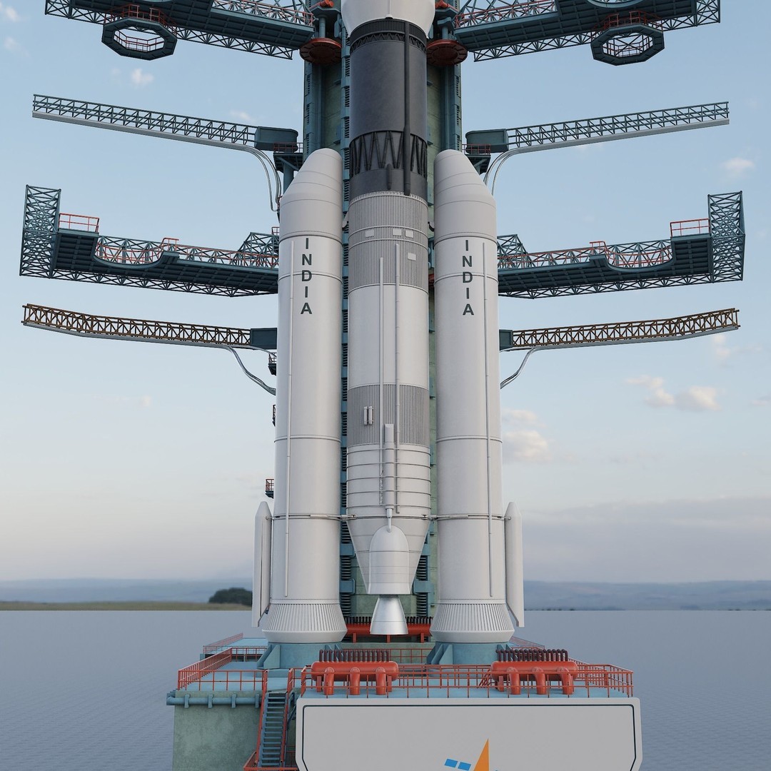 GSLV Rocket 3D Model – High Detail PBR Asset, FBX, Blender - View 17