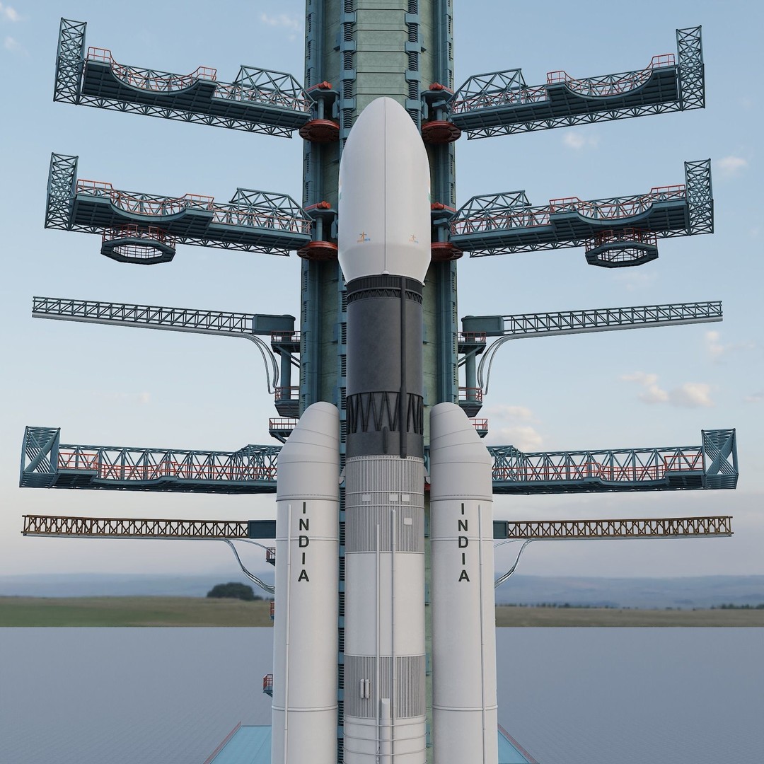 GSLV Rocket 3D Model – High Detail PBR Asset, FBX, Blender - View 19