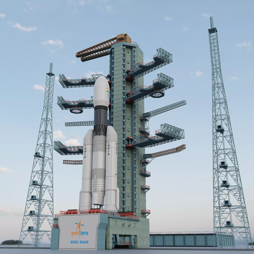 GSLV Rocket 3D Model – High Detail PBR Asset, FBX, Blender - View 2
