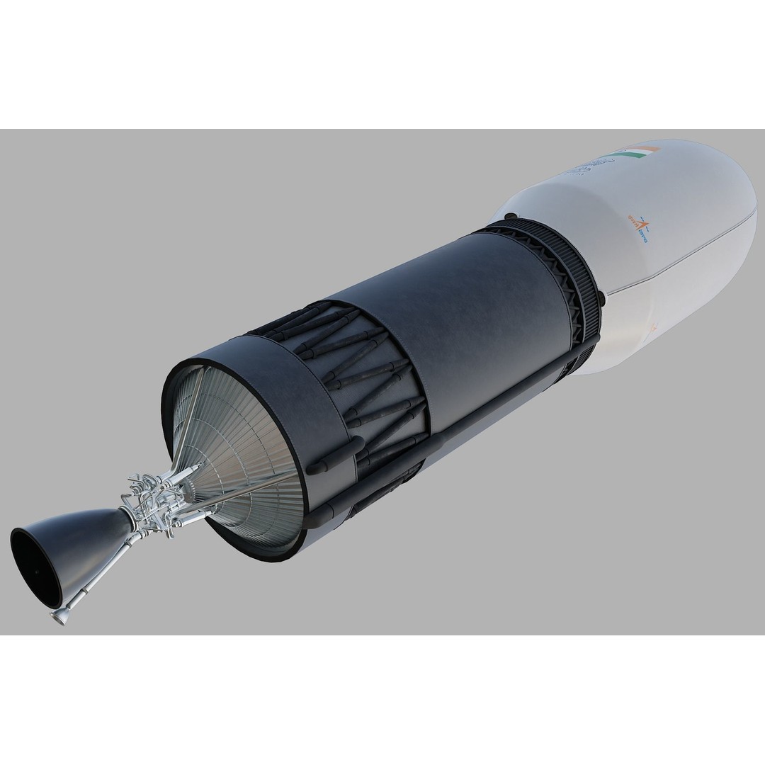 GSLV Rocket 3D Model – High Detail PBR Asset, FBX, Blender - View 34