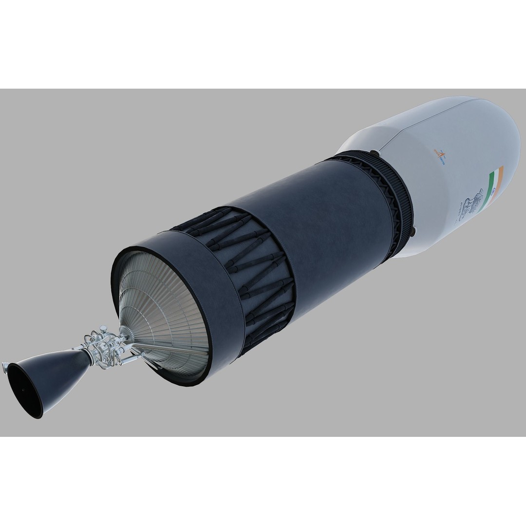 GSLV Rocket 3D Model – High Detail PBR Asset, FBX, Blender - View 36