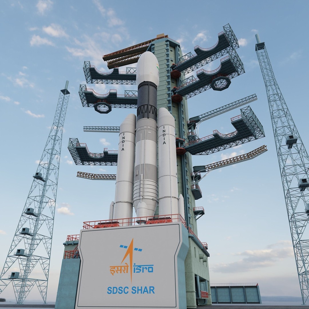 GSLV Rocket 3D Model – High Detail PBR Asset, FBX, Blender - View 4